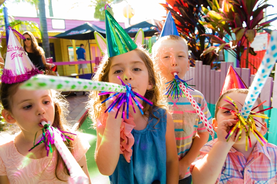 Kids Parties Gold Coast Closeup with Party Blowers